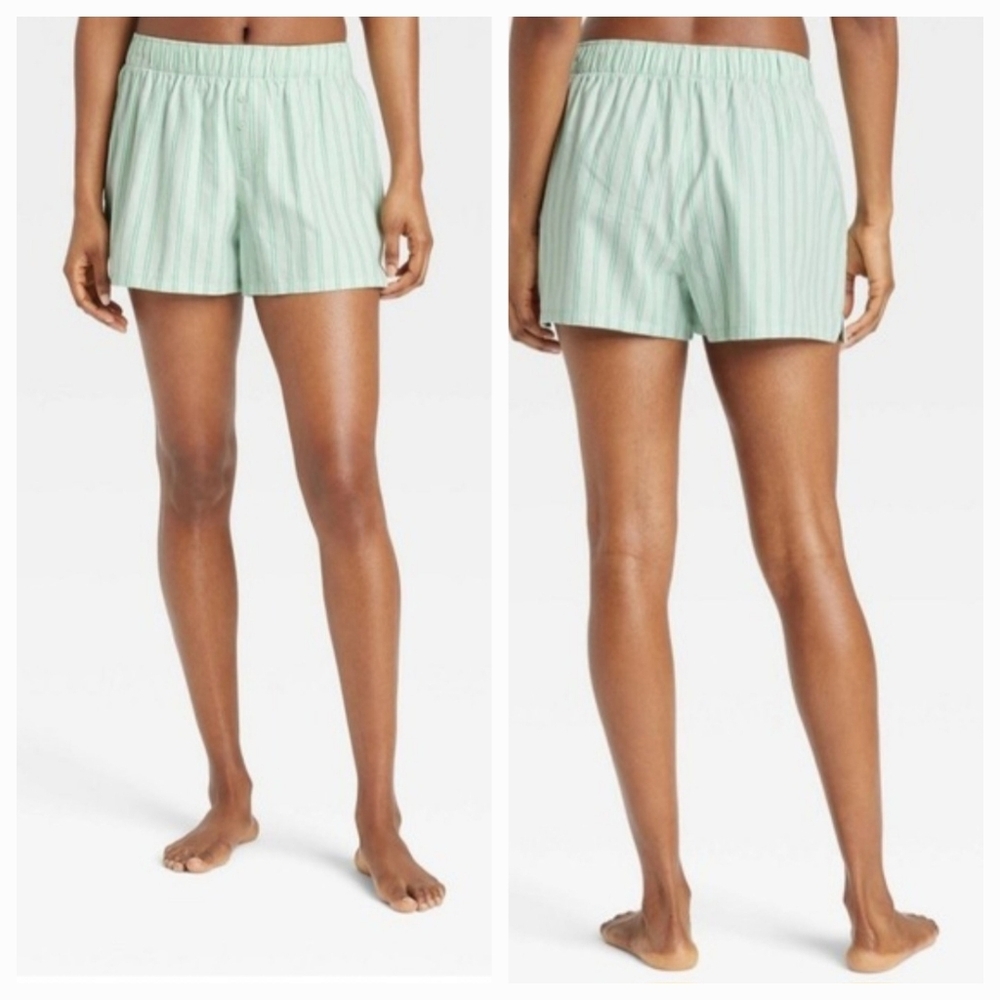 Colsie Green Striped Sleep Shorts size XL